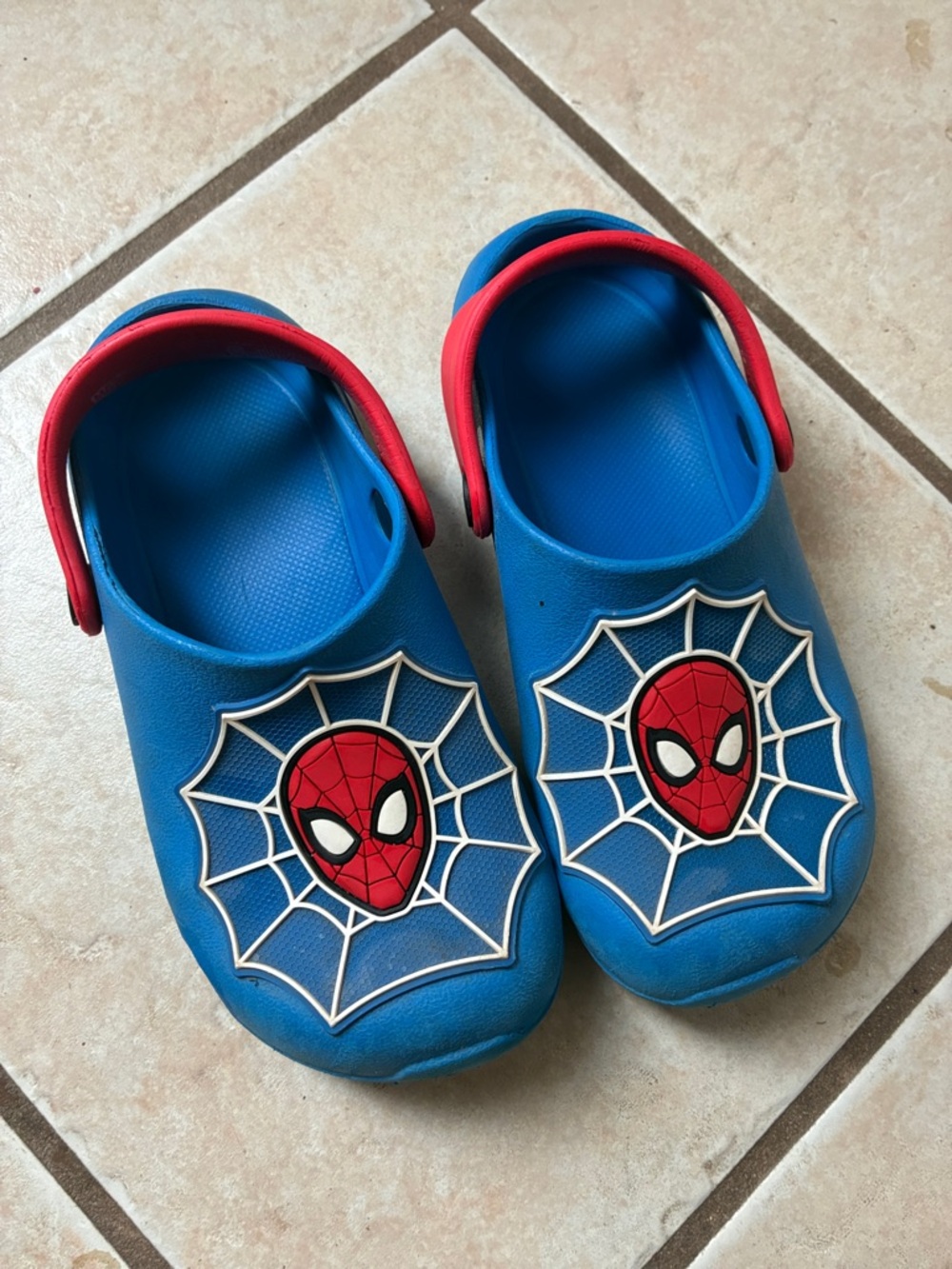 Spiderman croc-like shoes